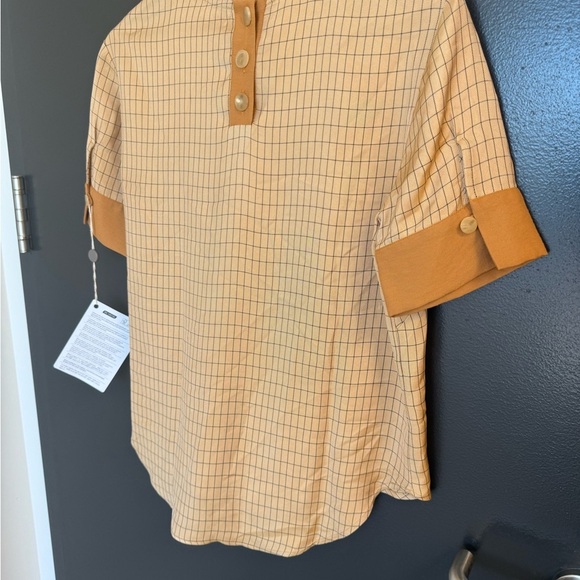 ALYSI NWT size 42 (6 US see measur) Women's Checkered Blouse with lovely buttons - Picture 10 of 15
